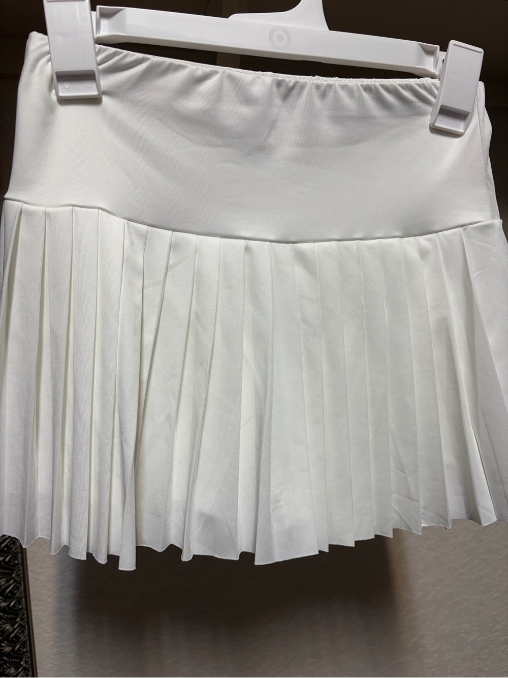 SHEIN White Pleated Mini Skort